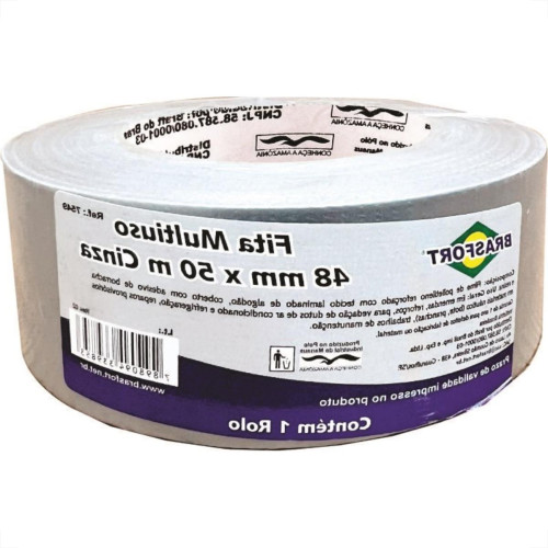 Fita Silver Tape Brasfort Multiuso 48 X 50M Cinza 7549 Fita Silver Tape Brasfort Multiuso 48 X 50M Cinza 7549