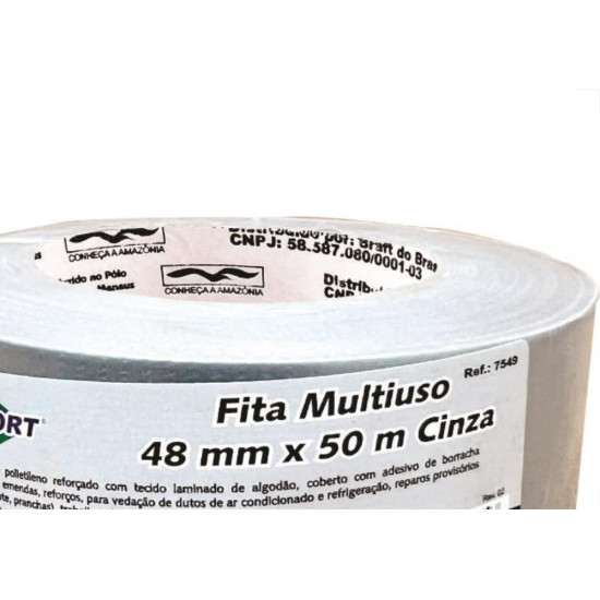 Fita Silver Tape Brasfort Multiuso 48 X 50M Cinza 7549 Fita Silver Tape Brasfort Multiuso 48 X 50M Cinza 7549