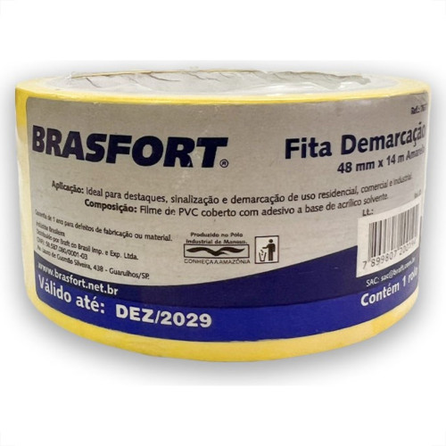 Fita Demarcacao Solo Brasfort 48X14M Amarela 7637