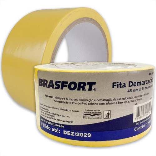 Fita Demarcacao Solo Brasfort 48X14M Amarela 7637