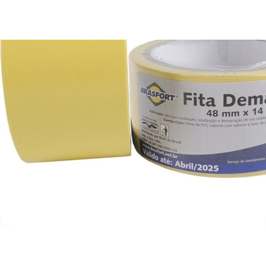 Fita Demarcacao Solo Brasfort 48X14M Amarela 7637 Fita Demarcacao Solo Brasfort 48X14M Amarela 7637