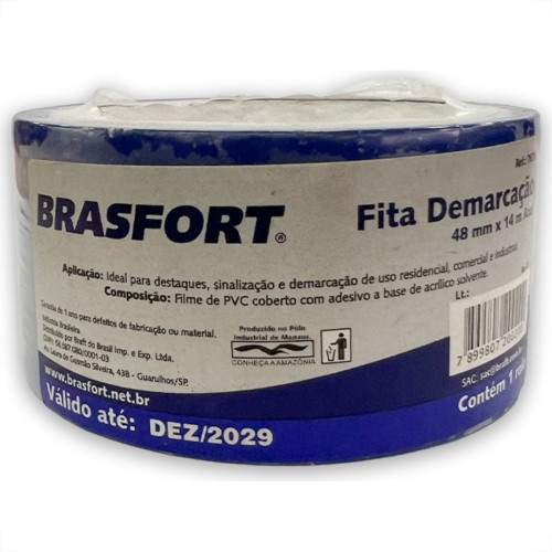 Fita Demarcacao Solo Brasfort 48X14M Azul 7638