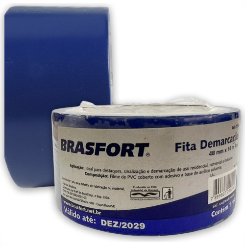 Fita Demarcacao Solo Brasfort 48X14M Azul 7638