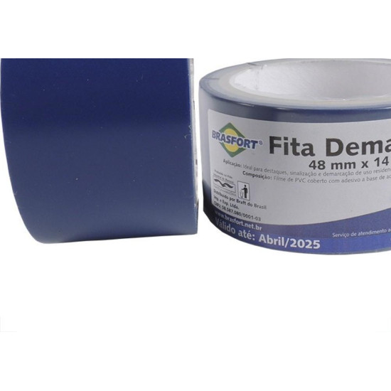 Fita Demarcacao Solo Brasfort 48X14M Azul 7638 Fita Demarcacao Solo Brasfort 48X14M Azul 7638