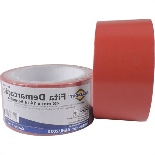 Fita Demarcacao Solo Brasfort 48X14M Vermelha 7639 Fita Demarcacao Solo Brasfort 48X14M Vermelha 7639