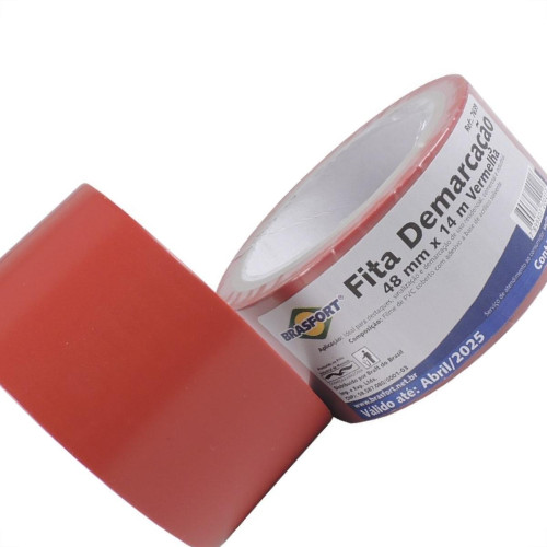 Fita Demarcacao Solo Brasfort 48X14M Vermelha 7639 Fita Demarcacao Solo Brasfort 48X14M Vermelha 7639