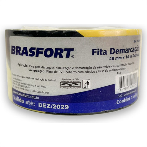 Fita Demarcacao Solo Brasfort 48X14M Zebrada 7640