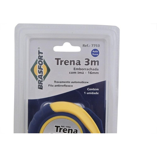 Trena Brasfort Auto-Trava Emborrachada 3M/16Mm 7753 Trena Brasfort Auto-Trava Emborrachada 3M/16Mm 7753