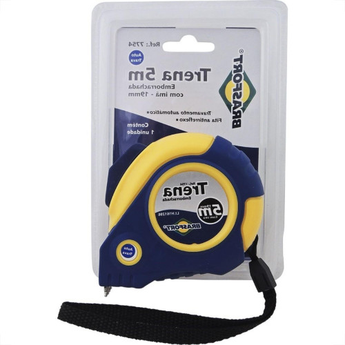 Trena Brasfort Auto-Trava Emborrachada 5M/19Mm 7754 Trena Brasfort Auto-Trava Emborrachada 5M/19Mm 7754