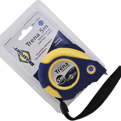 Trena Brasfort Auto-Trava Emborrachada 5M/19Mm 7754 Trena Brasfort Auto-Trava Emborrachada 5M/19Mm 7754