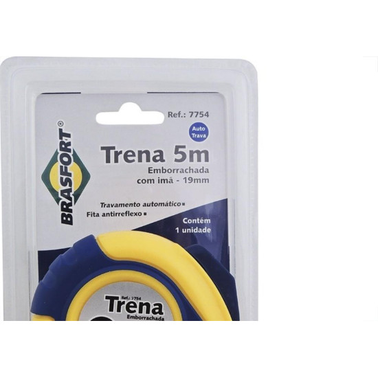Trena Brasfort Auto-Trava Emborrachada 5M/19Mm 7754 Trena Brasfort Auto-Trava Emborrachada 5M/19Mm 7754
