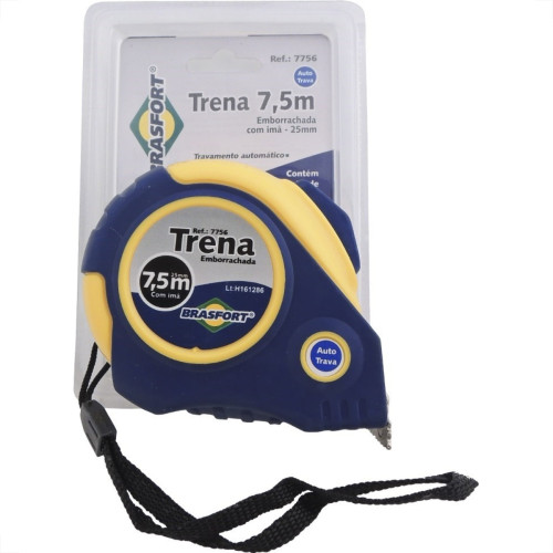 Trena Brasfort Auto-Trava Emborrachada 7,5M/25Mm 7756 Trena Brasfort Auto-Trava Emborrachada 7,5M/25Mm 7756