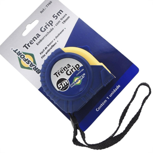 Trena Brasfort Emborrachada Grip 5M/19Mm Com Trava 7760 Trena Brasfort Emborrachada Grip 5M/19Mm Com Trava 7760