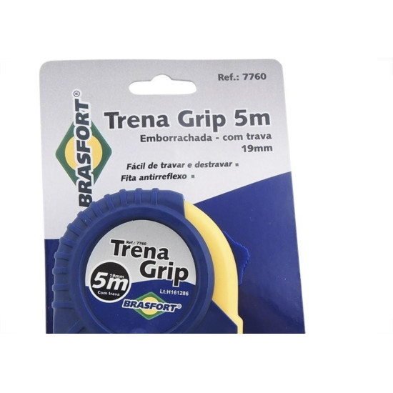 Trena Brasfort Emborrachada Grip 5M/19Mm Com Trava 7760 Trena Brasfort Emborrachada Grip 5M/19Mm Com Trava 7760