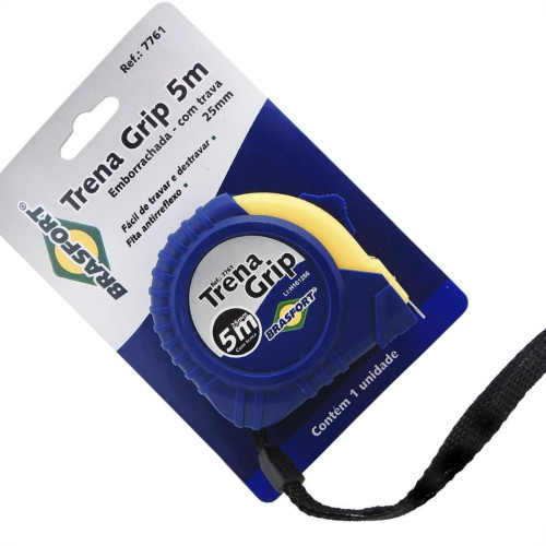 Trena Brasfort Emborrachada Grip 5M/25Mm Com Trava 7761 Trena Brasfort Emborrachada Grip 5M/25Mm Com Trava 7761