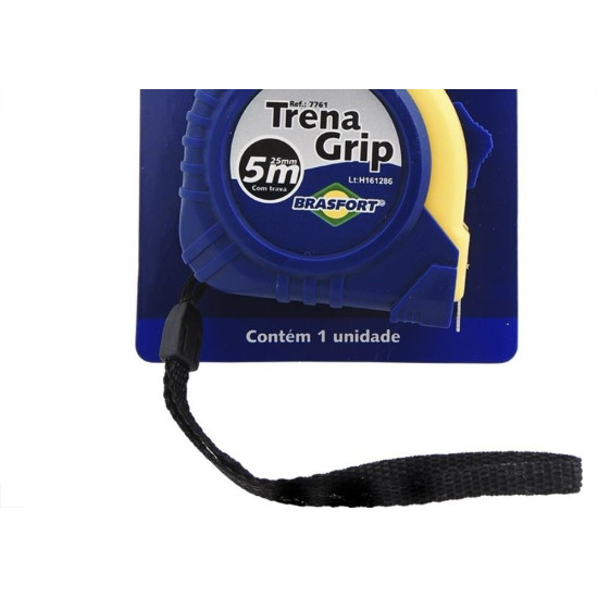 Trena Brasfort Emborrachada Grip 5M/25Mm Com Trava 7761 Trena Brasfort Emborrachada Grip 5M/25Mm Com Trava 7761