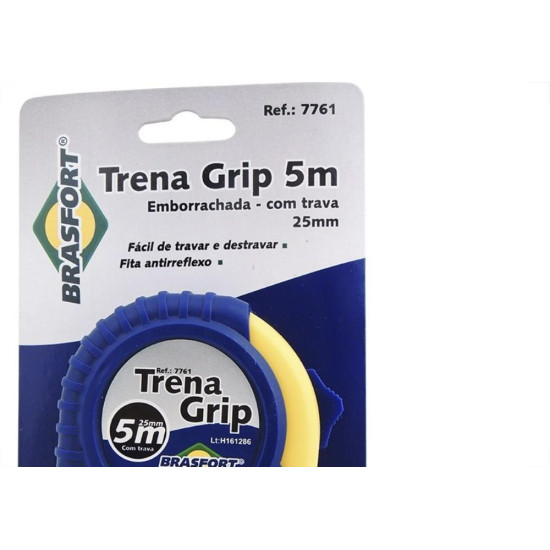 Trena Brasfort Emborrachada Grip 5M/25Mm Com Trava 7761 Trena Brasfort Emborrachada Grip 5M/25Mm Com Trava 7761
