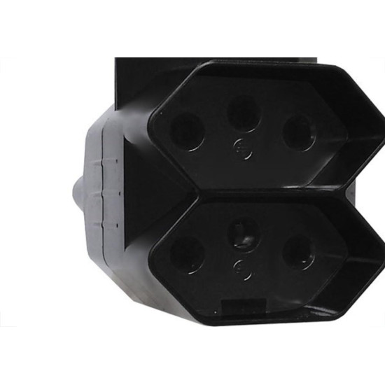 Pino 3 Saidas 2 Polos+Terra Exatronic Preto Sp2033Pt - Kit C/12 