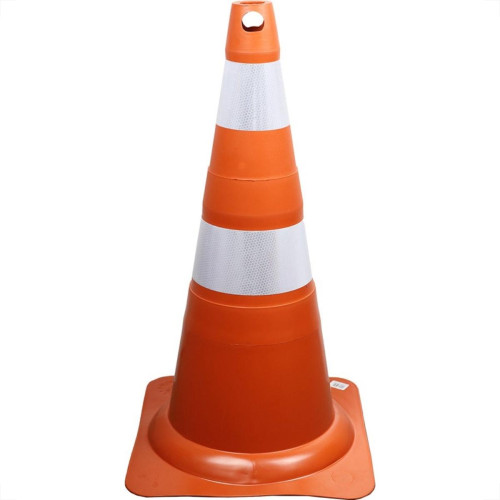 Cone Flexivel Plastcor Plastico Refletivo Laranja 75Cm 