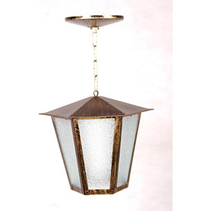 Luminaria Pendente Ideal Aco Sextavada Teto L1C Ouro Velho 2145