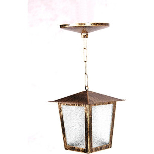 Luminaria Pendente Ideal Aco Quadrada Teto L2C Ouro Velho 2149