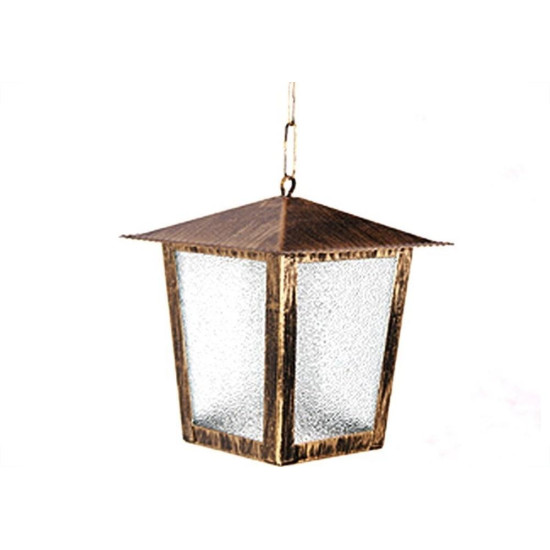 Luminaria Pendente Ideal Aco Quadrada Teto L2C Ouro Velho 2149