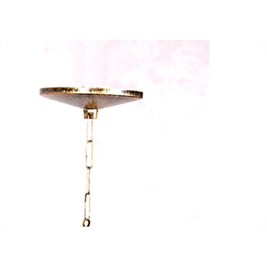 Luminaria Pendente Ideal Aco Quadrada Teto L2C Ouro Velho 2149