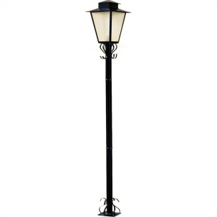 Poste Jardim Ideal Quadrado 1,76M P3 Preto Com Vidro 2247 Poste Jardim Ideal Quadrado 1,76M P3 Preto Com Vidro 2247