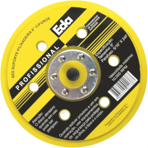 Disco Borracha Eda Para Lixadeira 5 Furo 5'' Com Velcro 90Y Disco Borracha Eda Para Lixadeira 5 Furo 5'' Com Velcro 90Y