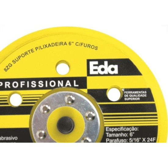 Disco Borracha Eda Para Lixadeira 5 Furo 5'' Com Velcro 90Y Disco Borracha Eda Para Lixadeira 5 Furo 5'' Com Velcro 90Y