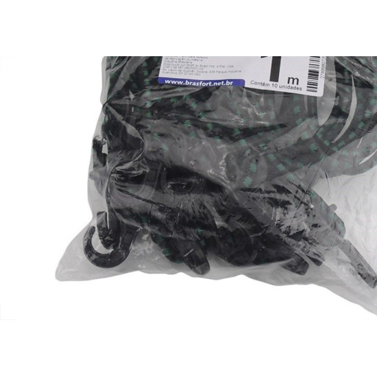 Elastico Para Bagageiro Brasfort 1,00M Garra Pvc 7617 - Kit C/10 Elastico Para Bagageiro Brasfort 1,00M Garra Pvc 7617 - Kit C/10