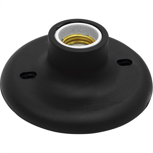 Plafonier Pvc Taschibra Preto Redondo Soquete Porcelana E27 -02 Plafonier Pvc Taschibra Preto Redondo Soquete Porcelana E27 -02