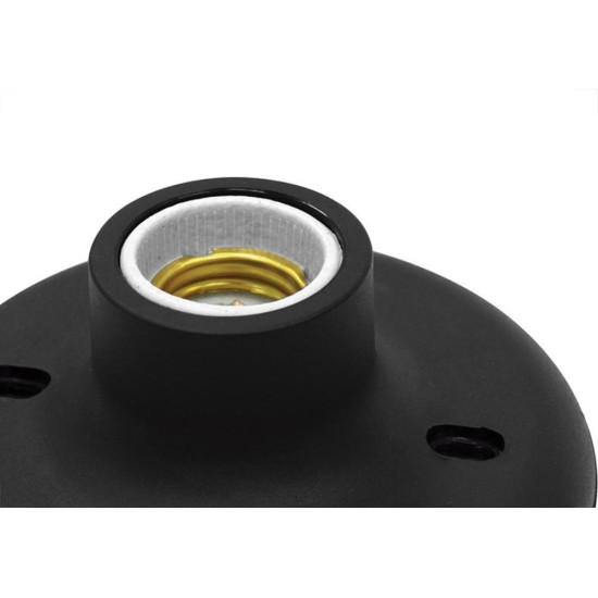 Plafonier Pvc Taschibra Preto Redondo Soquete Porcelana E27 -02 Plafonier Pvc Taschibra Preto Redondo Soquete Porcelana E27 -02