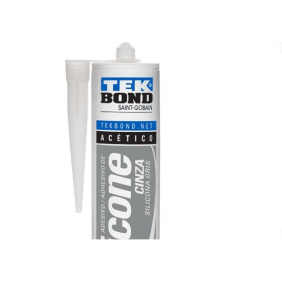 Cola Silicone Tekbond 280G Acetico Cinza Cola Silicone Tekbond 280G Acetico Cinza