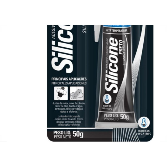 Cola Silicone Tekbond 50G Alta Temperatura Preta Cola Silicone Tekbond 50G Alta Temperatura Preta