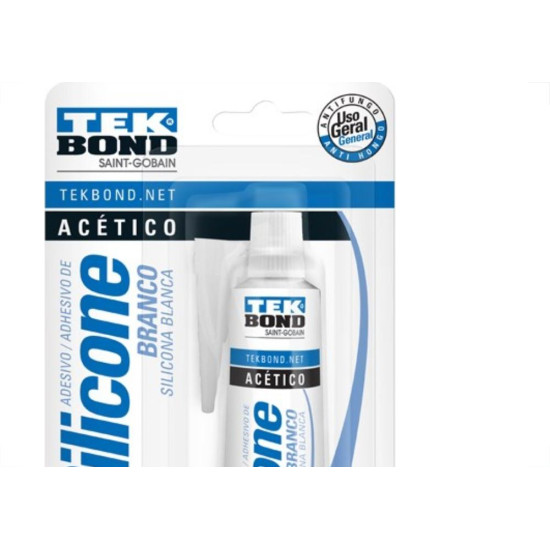 Cola Silicone Tekbond 50G Acetico Branca Com Blister Cola Silicone Tekbond 50G Acetico Branca Com Blister