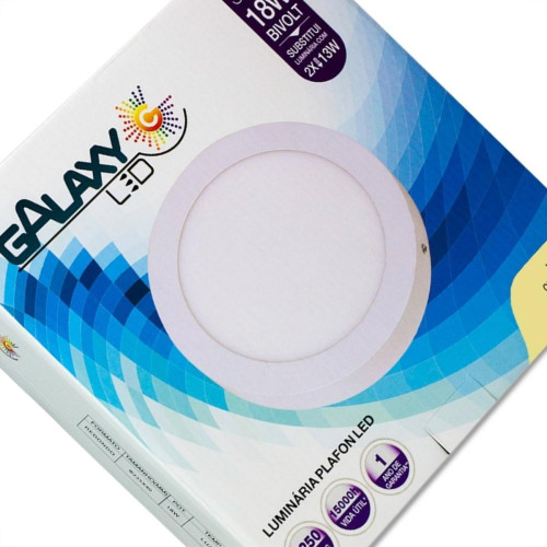 Luminaria Led Plafon Galaxy Externo Redondo 18W 3000K 20,4Cm 2009S