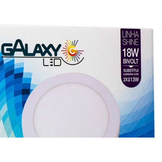 Luminaria Led Plafon Galaxy Externo Redondo 18W 3000K 20,4Cm 2009S