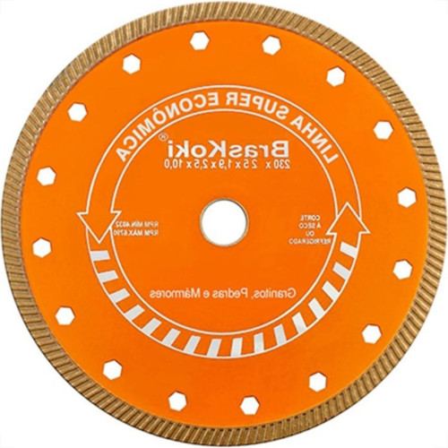 Disco Diamantado Braskoki 230Mm Turbo Jet Laranja Seco/Agua 