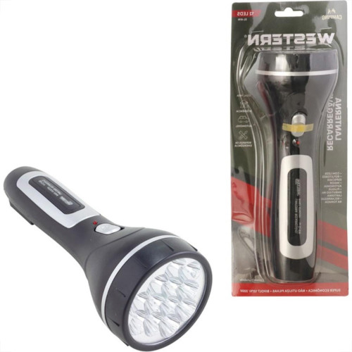 Lanterna Recarregavel Western 12 Led Longa El-81N Lanterna Recarregavel Western 12 Led Longa El-81N