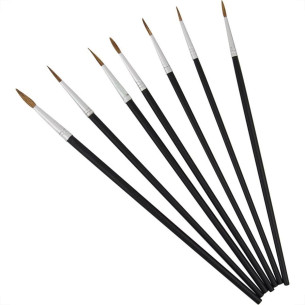Pincel Artistico Redondo Western Com 7Pecas P-17