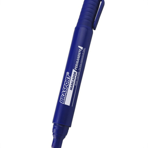 Caneta Marcacao Permanente Brasfort Ponta Grossa Azul 7857 - Kit C/12 Caneta Marcacao Permanente Brasfort Ponta Grossa Azul 7857 - Kit C/12
