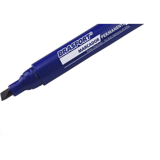 Caneta Marcacao Permanente Brasfort Ponta Grossa Azul 7857 - Kit C/12 Caneta Marcacao Permanente Brasfort Ponta Grossa Azul 7857 - Kit C/12