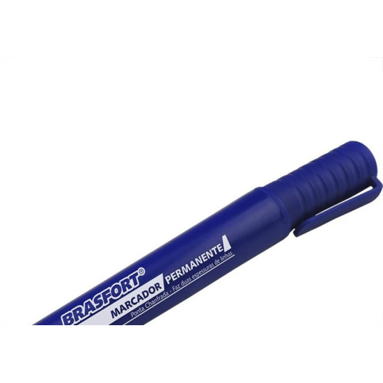 Caneta Marcacao Permanente Brasfort Ponta Grossa Azul 7857 - Kit C/12 Caneta Marcacao Permanente Brasfort Ponta Grossa Azul 7857 - Kit C/12