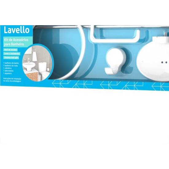 Acessorio Wc Herc Lavello Kit Com 5 Pecas Branco 4090 Acessorio Wc Herc Lavello Kit Com 5 Pecas Branco 4090