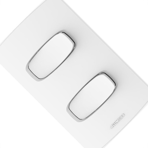 Conjunto Alumbra Gracia 4X2 Branco Com Placa 2 Simples 85324 Conjunto Alumbra Gracia 4X2 Branco Com Placa 2 Simples 85324
