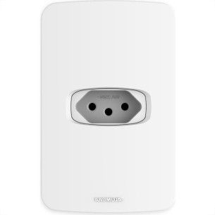 Conjunto Alumbra Gracia 4X2 Branco Com Placa 1 Tomada 10A 85333