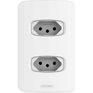 Conjunto Alumbra Gracia 4X2 Branco Com Placa 2 Tomadas 10A 85335