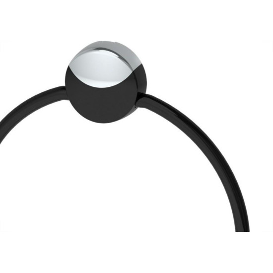 Acessorio Wc Herc Lavello Toalha Redondo Preto/Cromado 4072