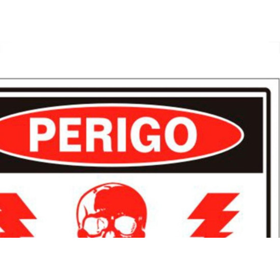 Placa Sinalizacao Poliestireno 15X20 ''Perigo Alta Tensao'' 220Be Placa Sinalizacao Poliestireno 15X20 ''Perigo Alta Tensao'' 220Be